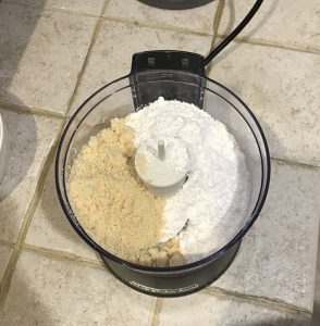 Almond flour and powdered sugar in food processor